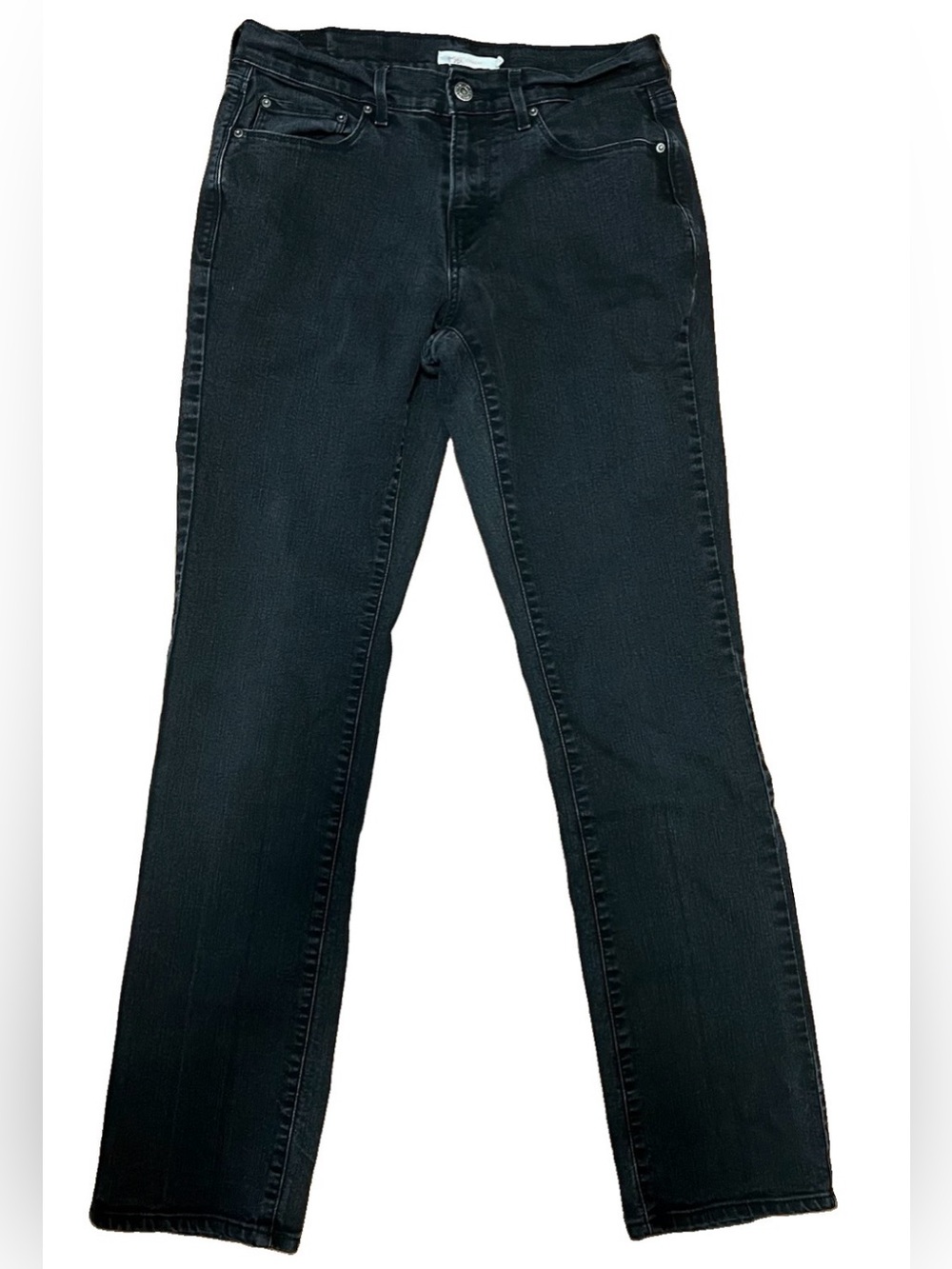 Levi's 505 Straight Leg Jeans Women’s Sz 27 4M Black Mid Rise Denim Black Label